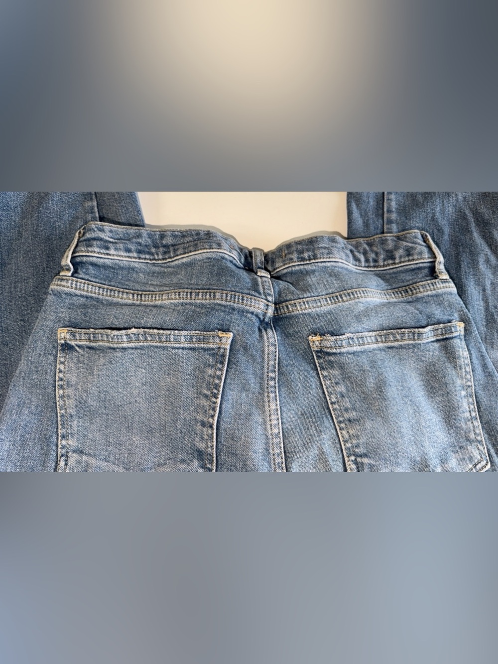 Free People Raw Hem Straight Leg Jeans Light Wash Denim - Picture 5 of 5